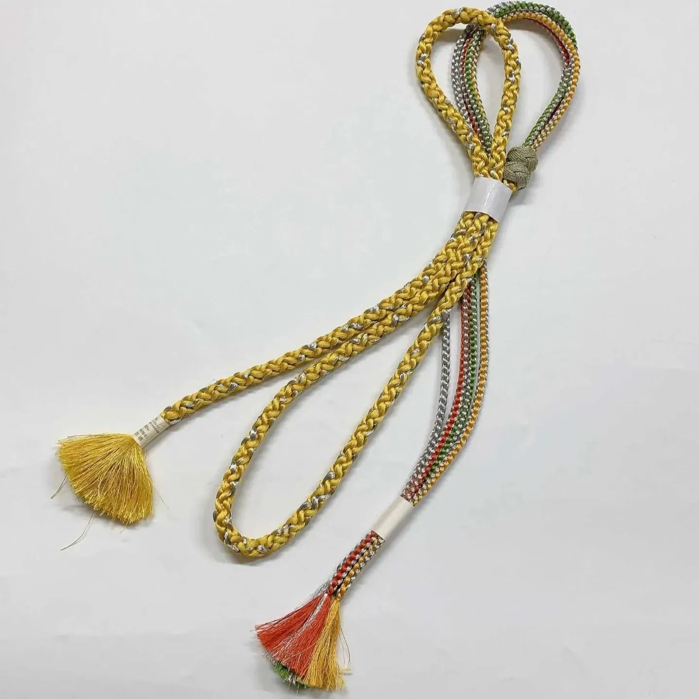 6423# Japanese Kimono Accessory Obiage and Obijime 2-piece Set Silk Shibori