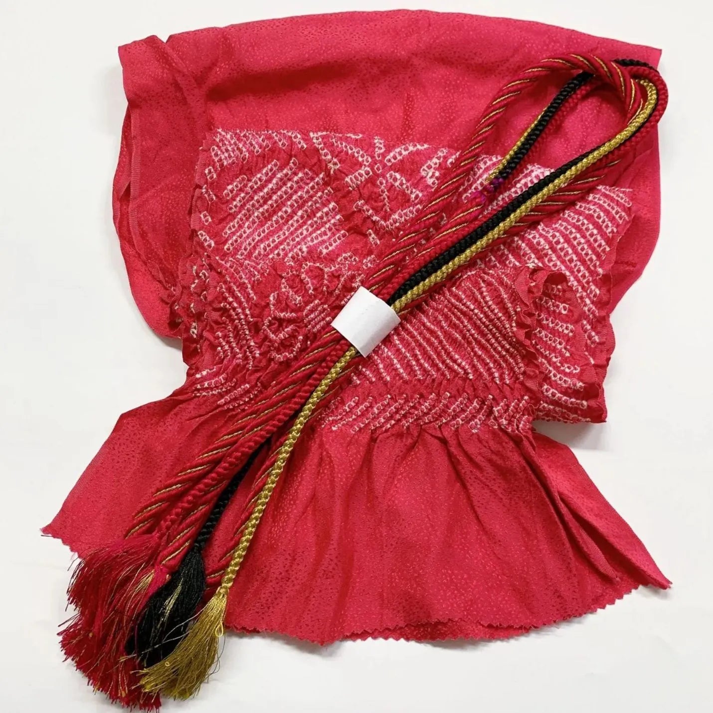 6424# Japanese Kimono Accessory Obiage and Obijime 2-piece Set Silk Shibori