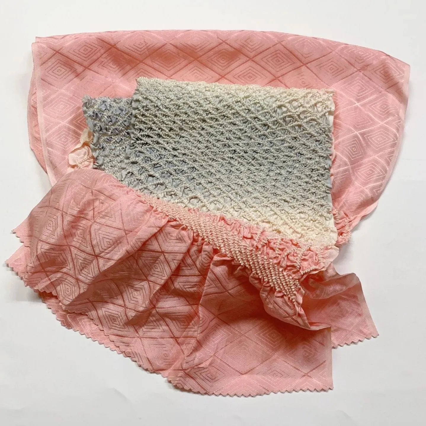 6425# Japanese Kimono Accessory Obiage and Obijime 2-piece Set Silk Shibori