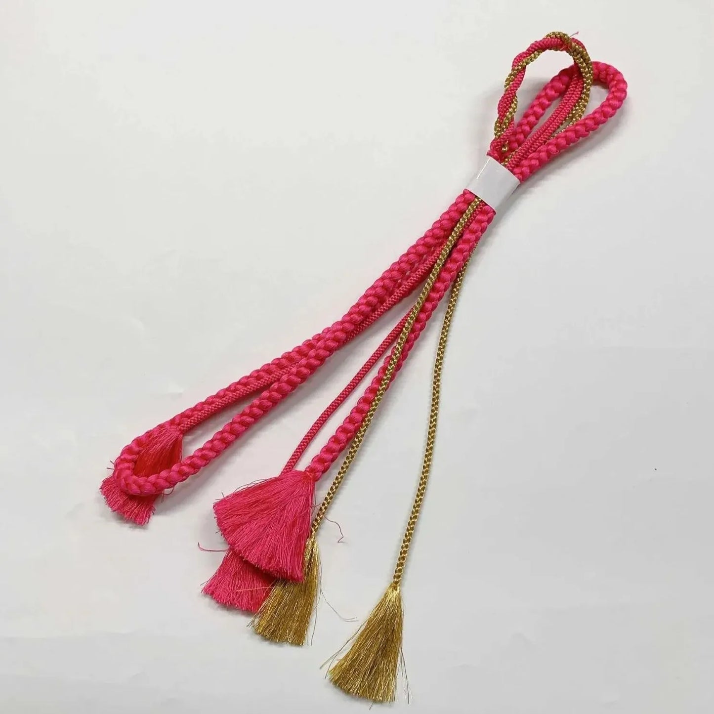 6425# Japanese Kimono Accessory Obiage and Obijime 2-piece Set Silk Shibori