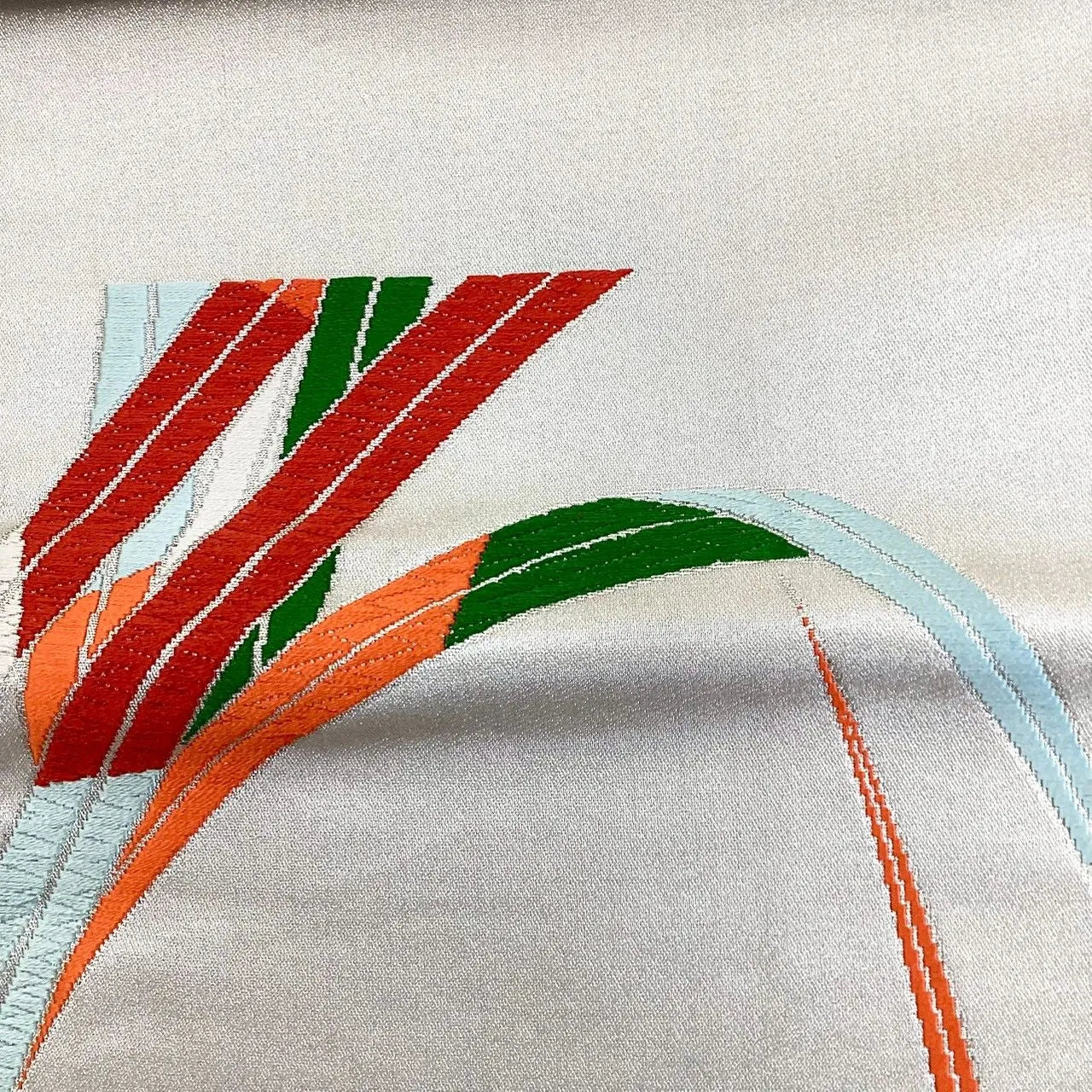 6184# Japanese Vintage Fukuro Obi Belt Kimono Fabric Silk Traditional Embroidery