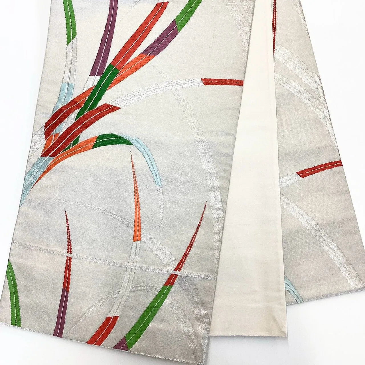 6184# Japanese Vintage Fukuro Obi Belt Kimono Fabric Silk Traditional Embroidery