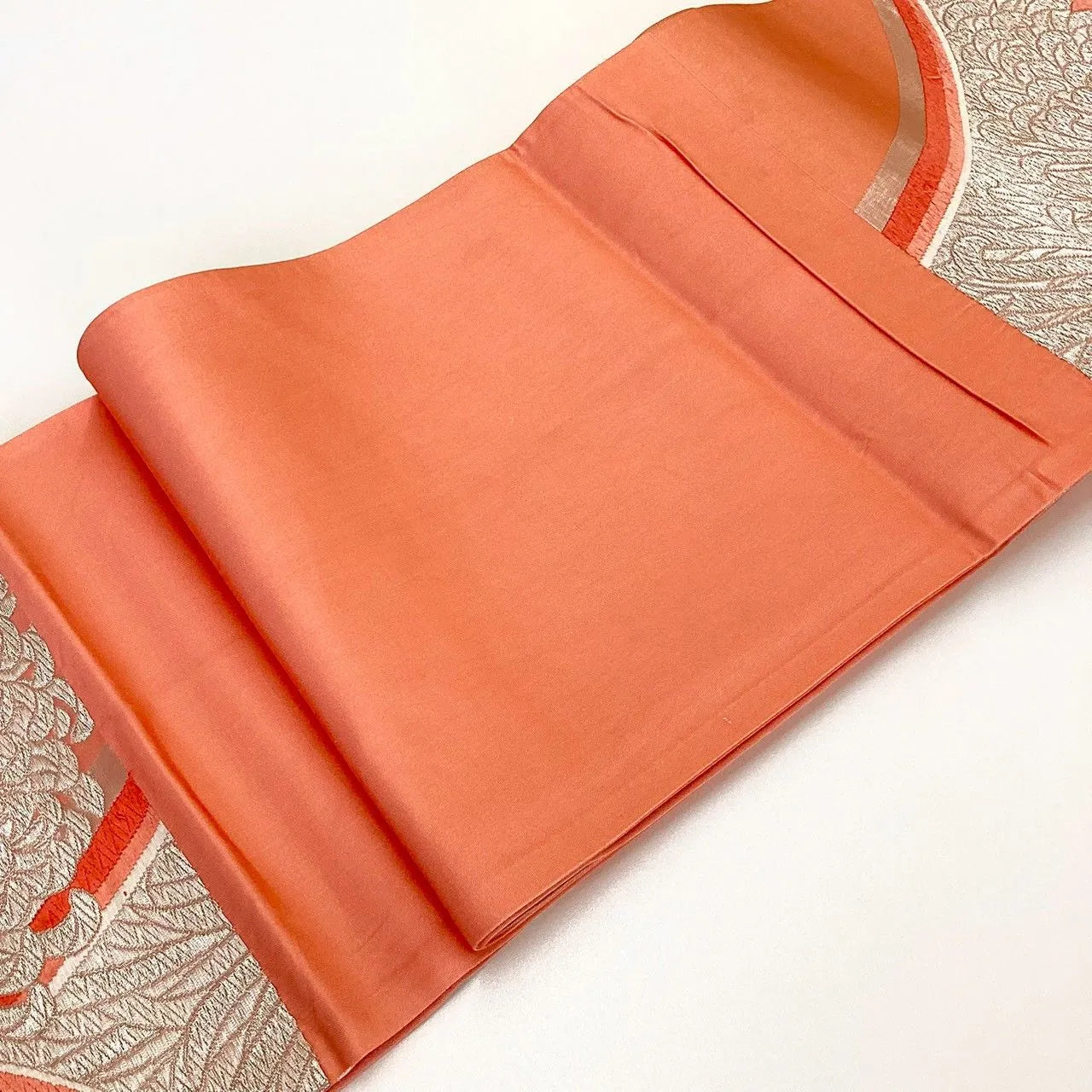 6185# Japanese Vintage Fukuro Obi Belt Kimono Fabric Silk Traditional