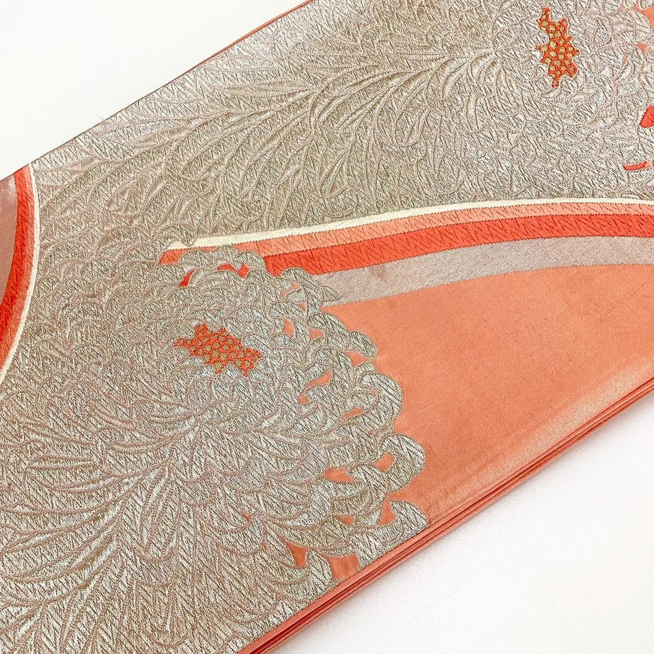 6185# Japanese Vintage Fukuro Obi Belt Kimono Fabric Silk Traditional