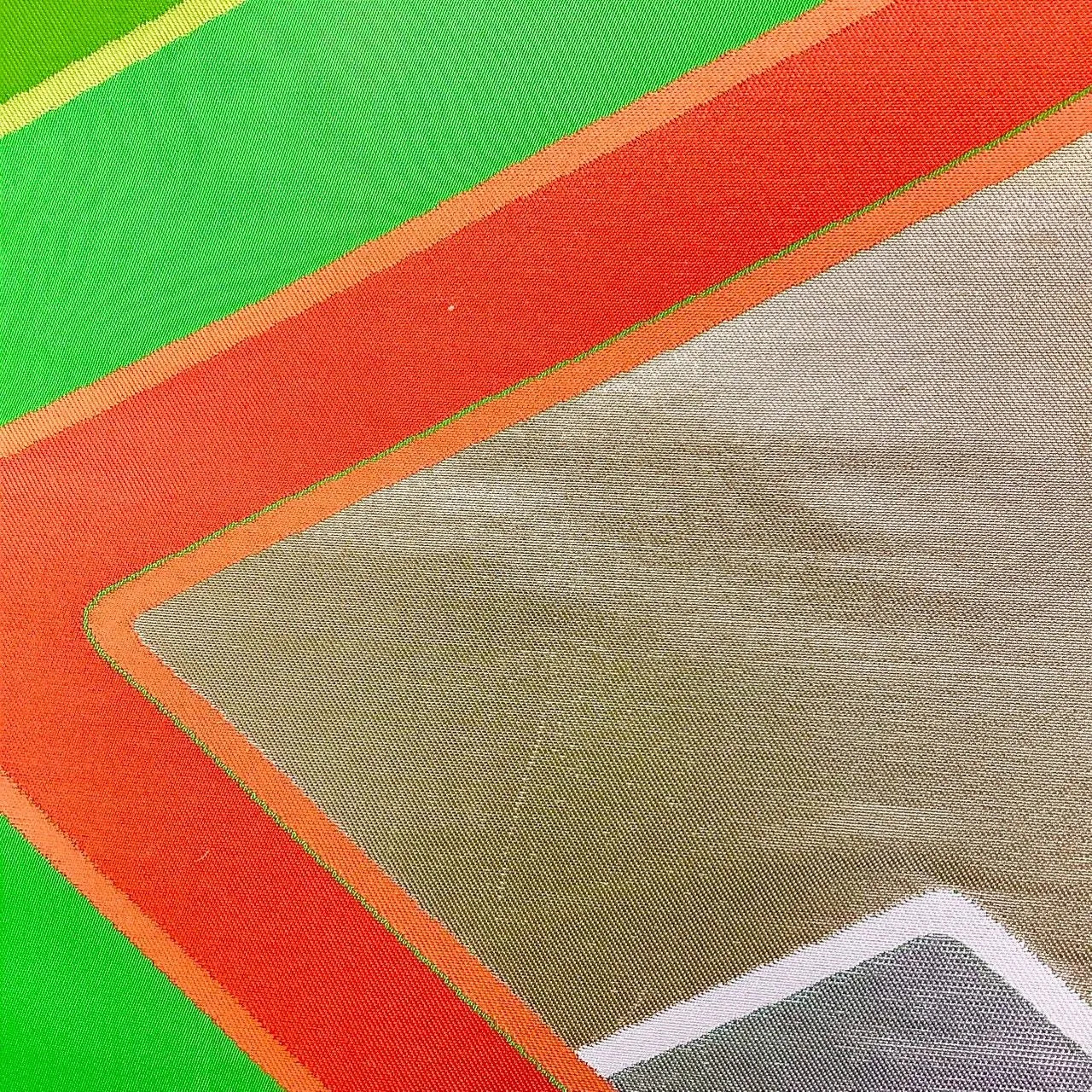 6193# Japanese Vintage Fukuro Obi Belt Kimono Fabric Silk Traditional Green