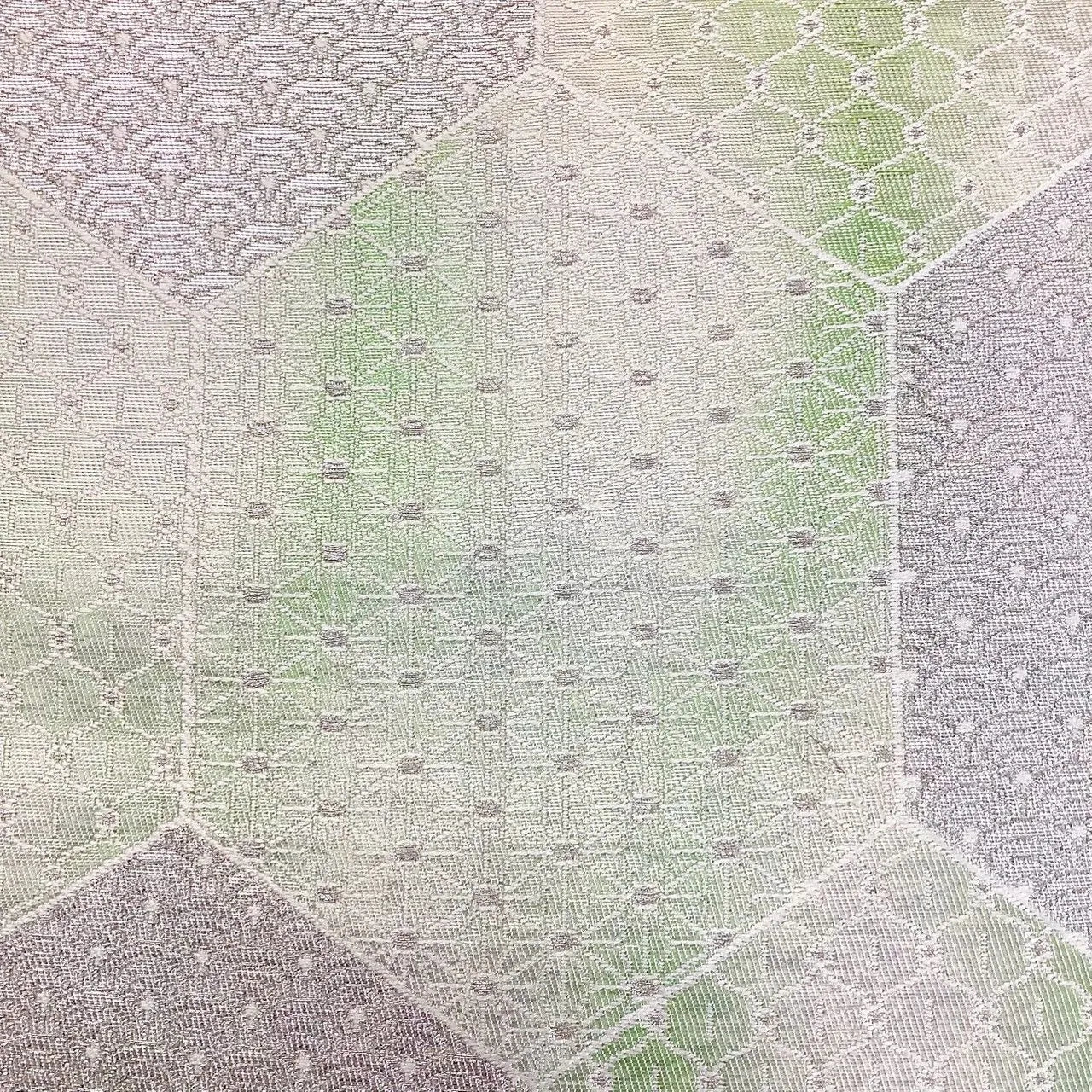 6195# Japanese Vintage Fukuro Obi Belt Kimono Fabric Silk Traditional Silver