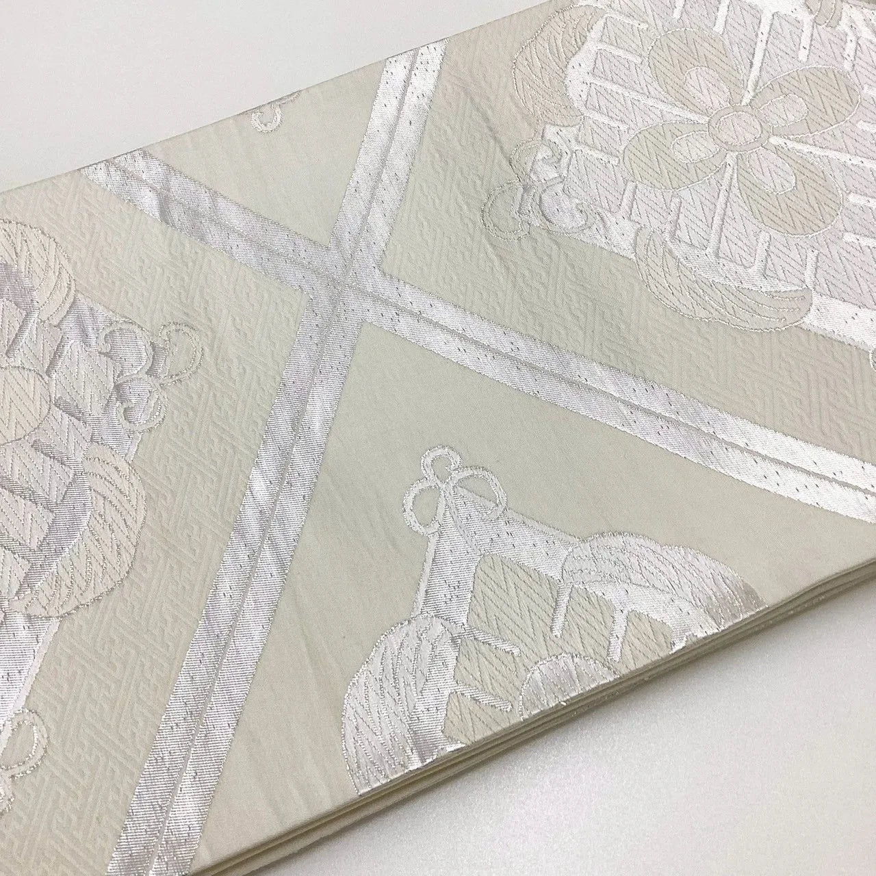 6197# Japanese Vintage Fukuro Obi Belt Kimono Fabric Silk Traditional Untailored