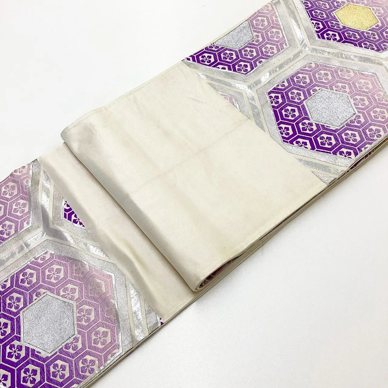 6198# Japanese Vintage Fukuro Obi Belt Kimono Fabric Silk Traditional Embroidery