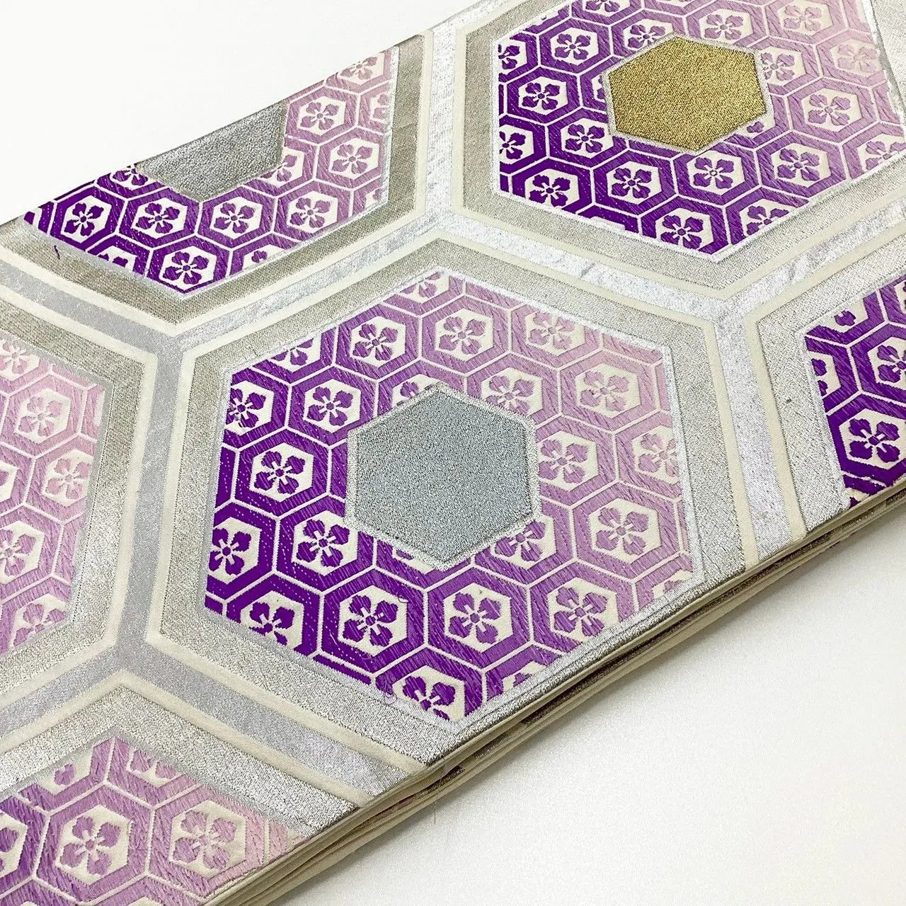 6198# Japanese Vintage Fukuro Obi Belt Kimono Fabric Silk Traditional Embroidery