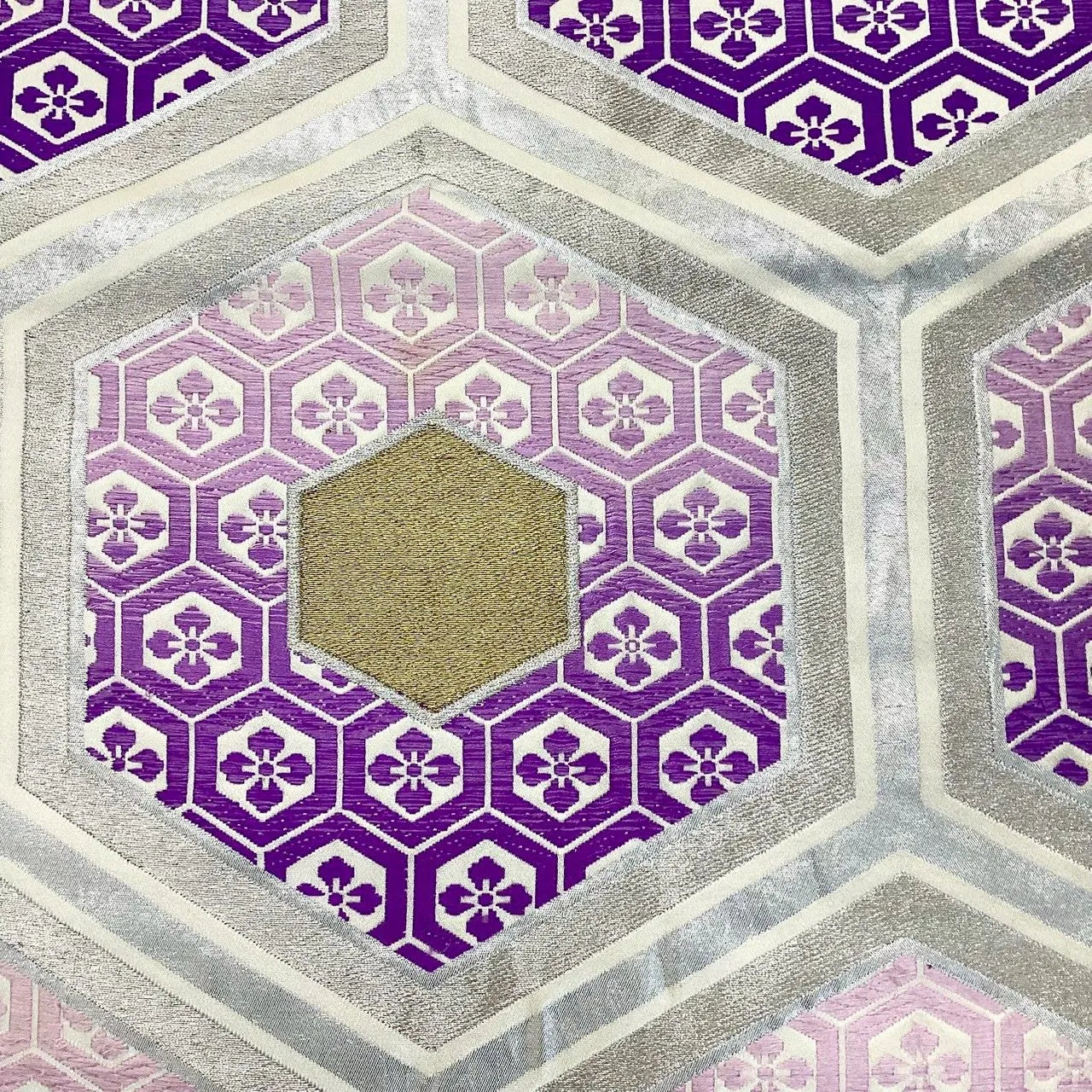 6198# Japanese Vintage Fukuro Obi Belt Kimono Fabric Silk Traditional Embroidery