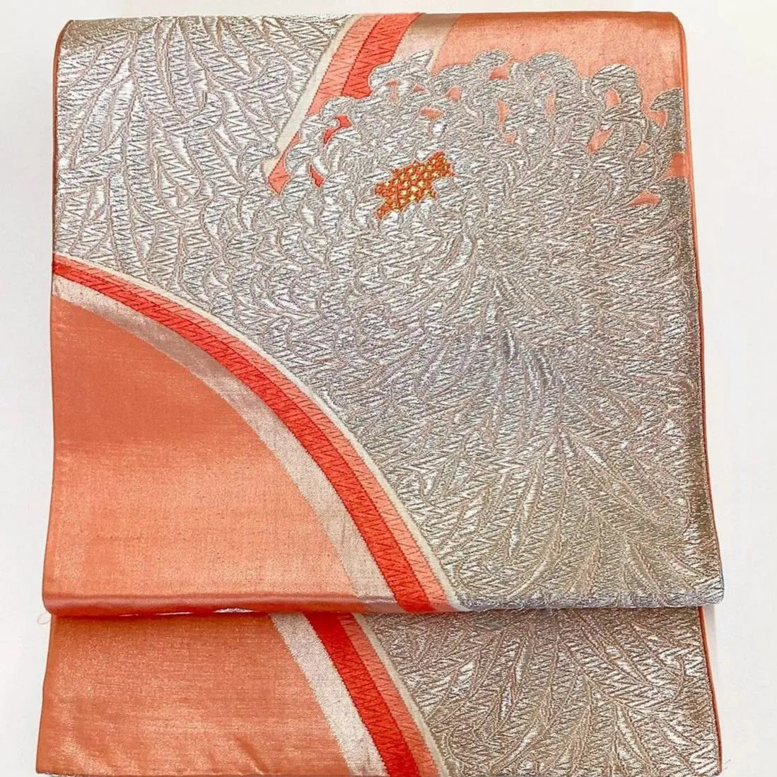 6185# Japanese Vintage Fukuro Obi Belt Kimono Fabric Silk Traditional