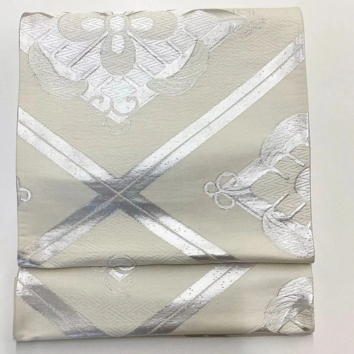 6197# Japanese Vintage Fukuro Obi Belt Kimono Fabric Silk Traditional Untailored