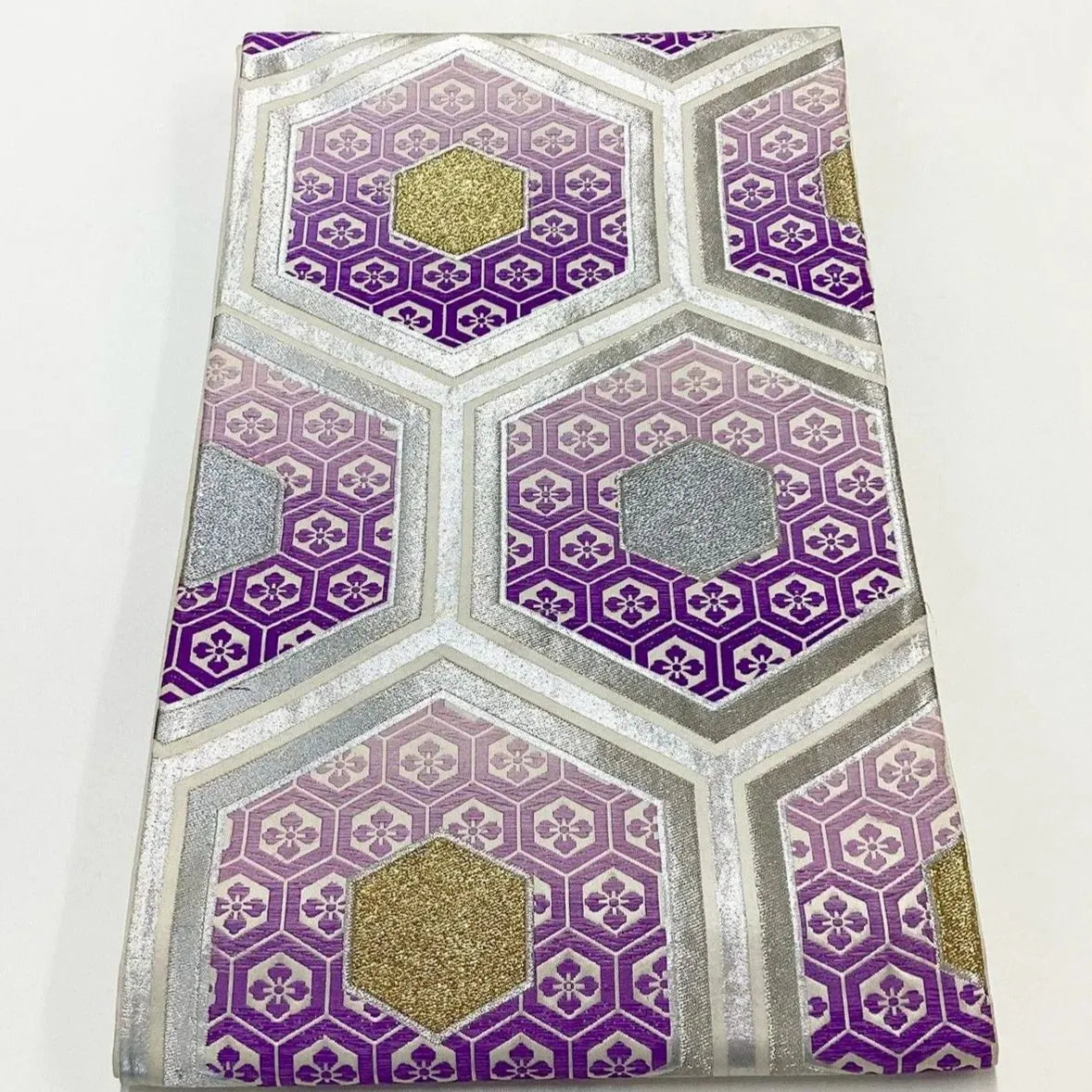 6198# Japanese Vintage Fukuro Obi Belt Kimono Fabric Silk Traditional Embroidery