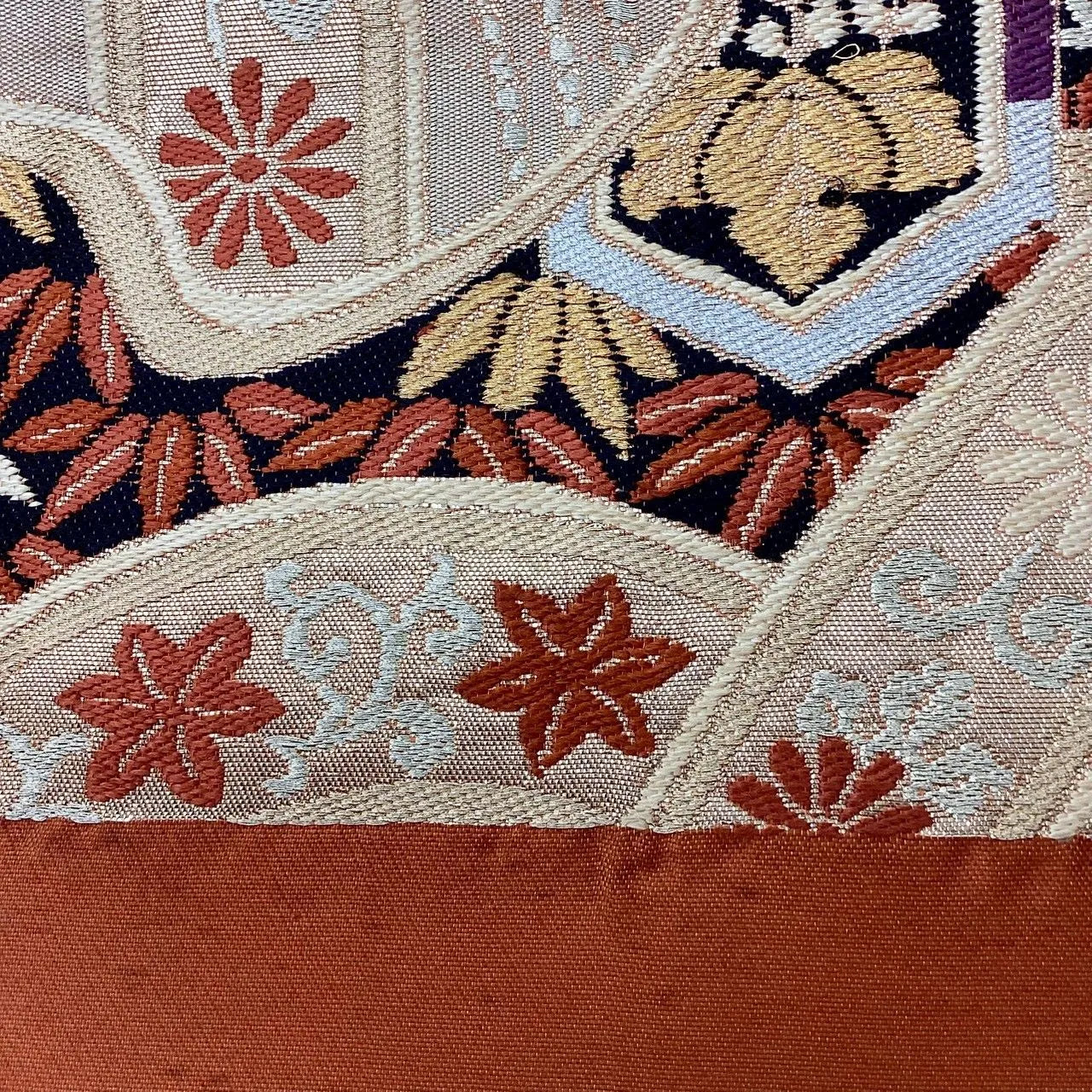 6200# Japanese Vintage Fukuro Obi Belt Kimono Fabric Silk Traditional Untailored