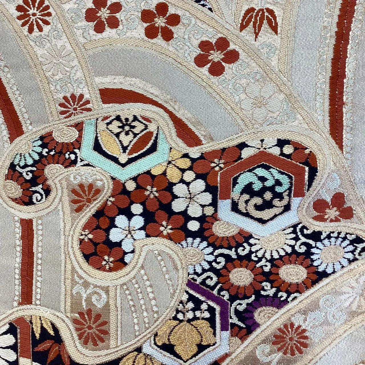 6200# Japanese Vintage Fukuro Obi Belt Kimono Fabric Silk Traditional Untailored