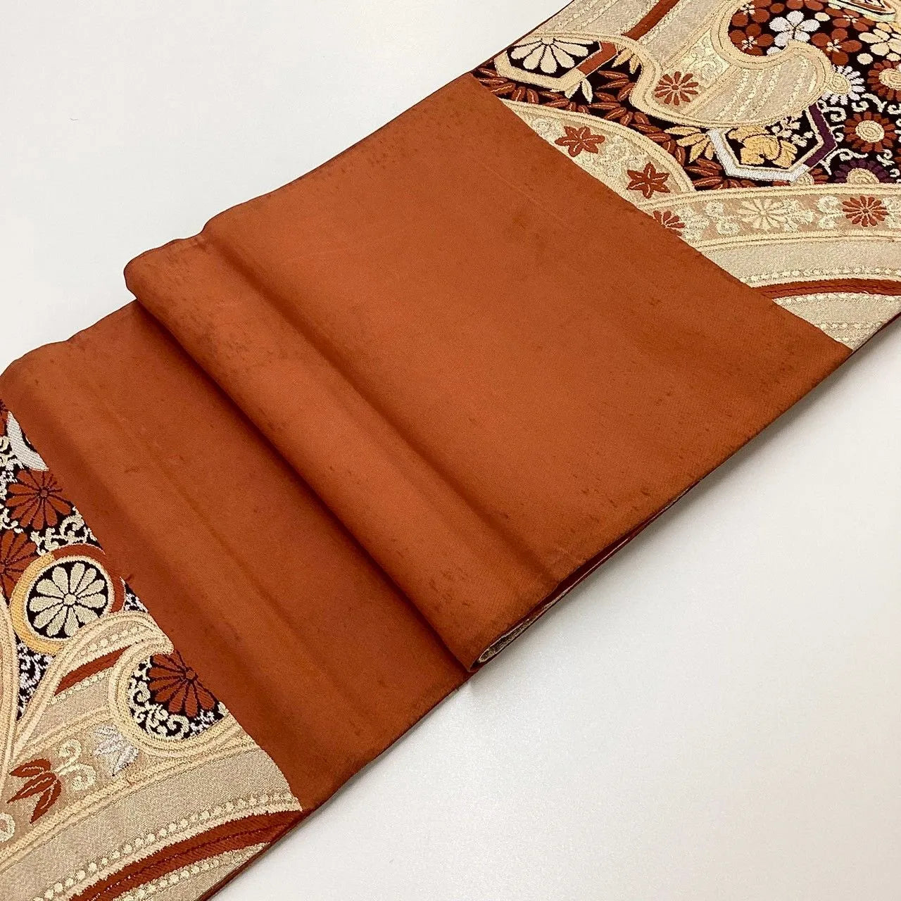 6200# Japanese Vintage Fukuro Obi Belt Kimono Fabric Silk Traditional Untailored