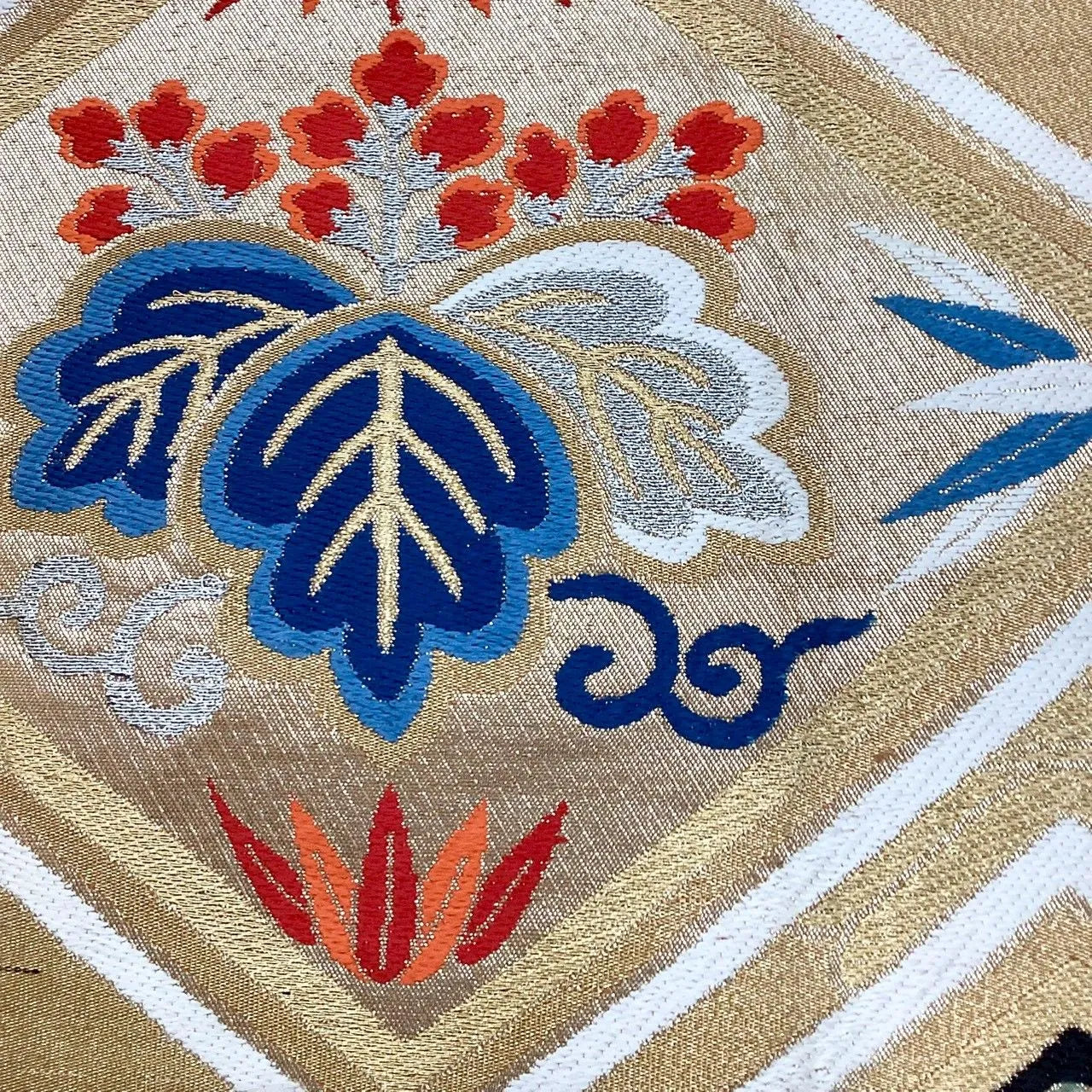 6203# Japanese Vintage Fukuro Obi Belt Kimono Fabric Silk Traditional