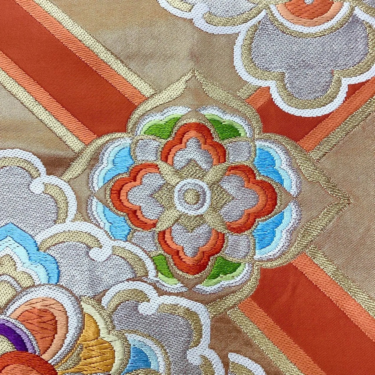 6204# Japanese Vintage Fukuro Obi Belt Kimono Fabric Silk Traditional