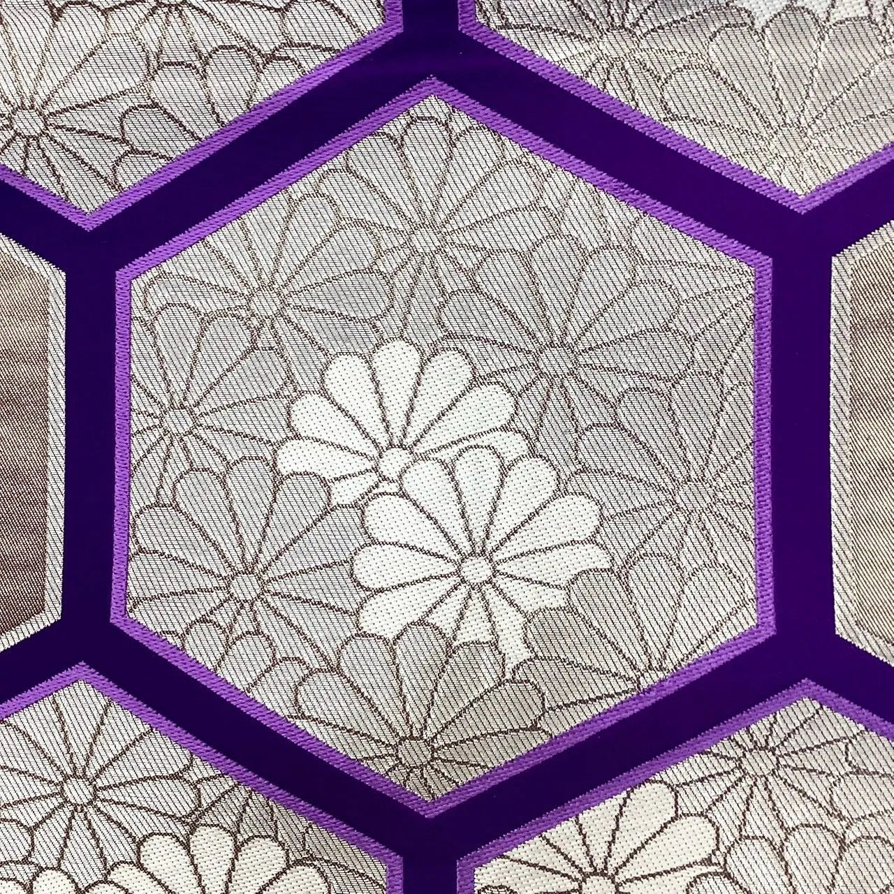 6212# Japanese Vintage Fukuro Obi Belt Kimono Fabric Silk All-over pattern　