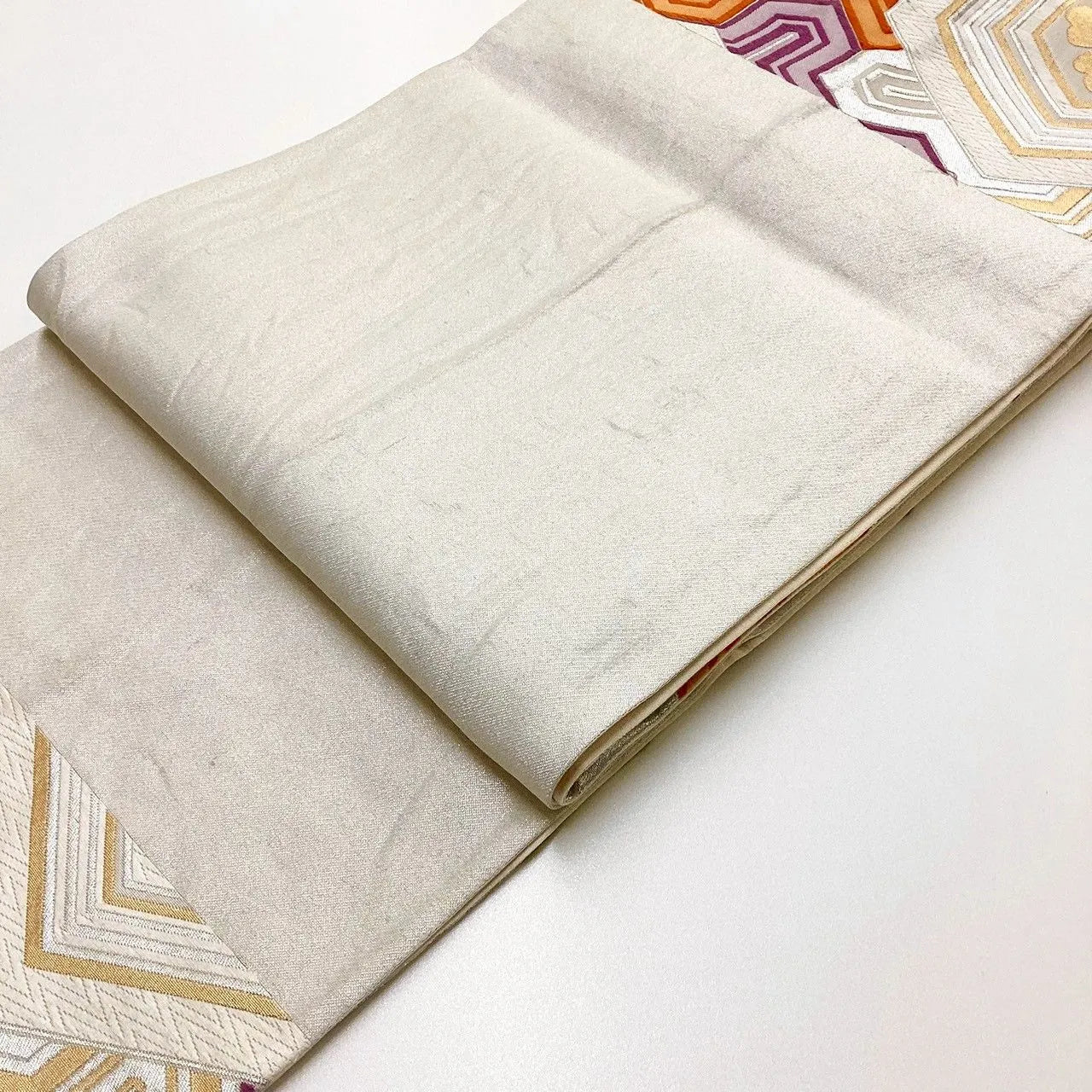 6217# Japanese Vintage Fukuro Obi Belt Kimono Fabric Silk Traditional Embroidery