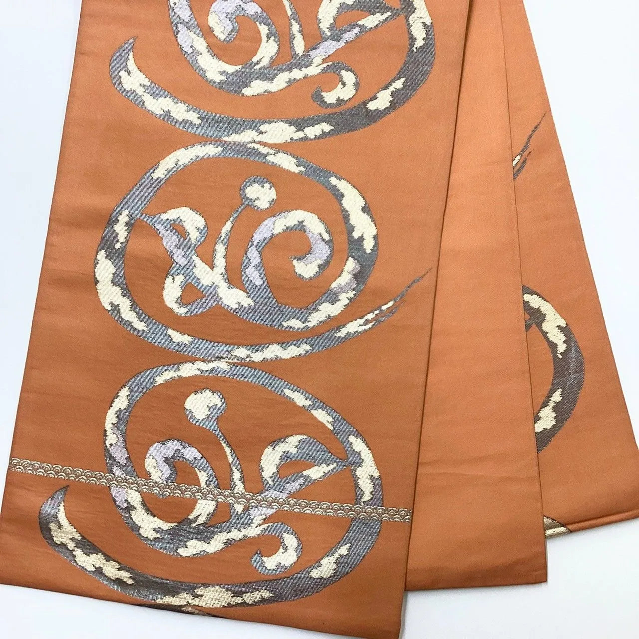 6221# Japanese Vintage Fukuro Obi Belt Kimono Fabric Silk Traditional