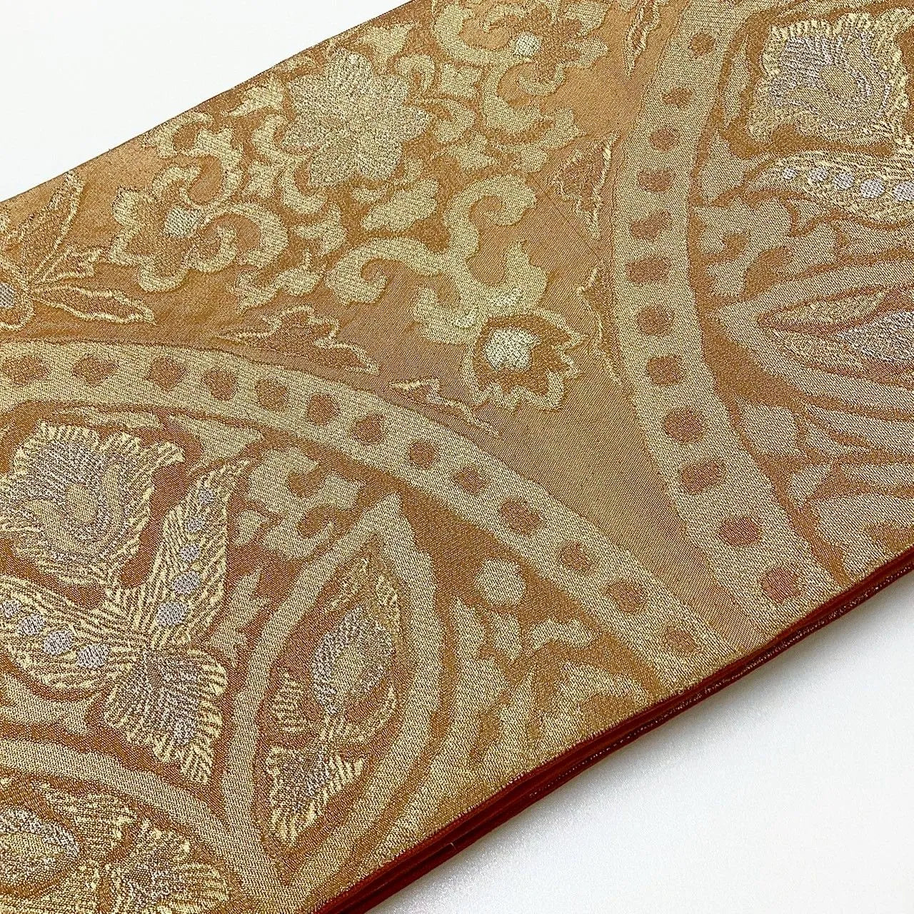 6224# Japanese Vintage Fukuro Obi Belt Kimono Fabric Silk Traditional