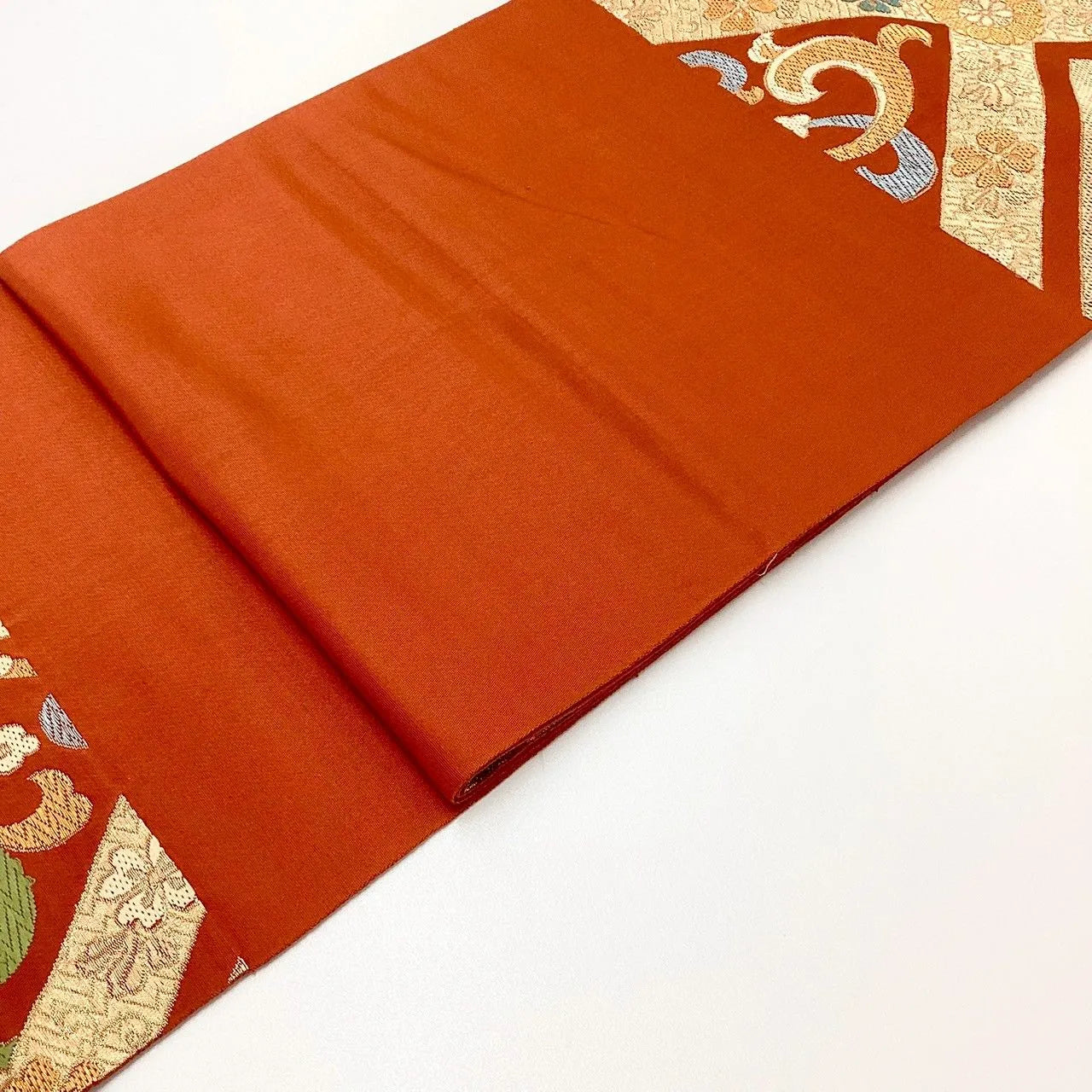 6230# Japanese Vintage Fukuro Obi Belt Kimono Fabric Silk Traditional 　