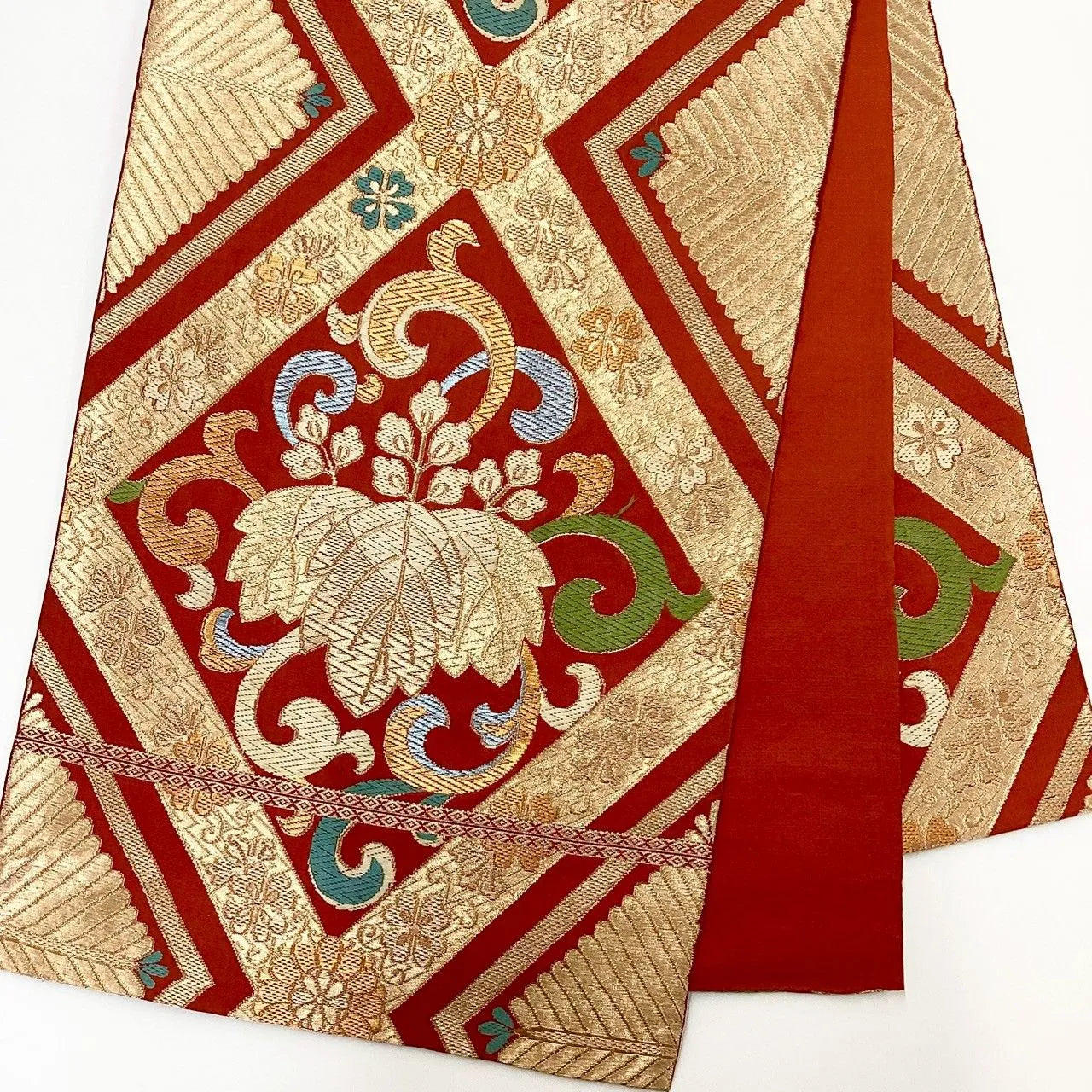 6230# Japanese Vintage Fukuro Obi Belt Kimono Fabric Silk Traditional 　