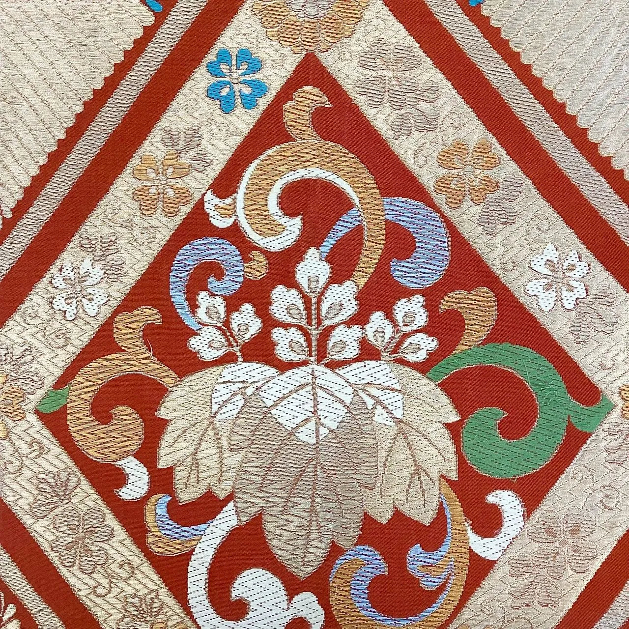 6230# Japanese Vintage Fukuro Obi Belt Kimono Fabric Silk Traditional 　