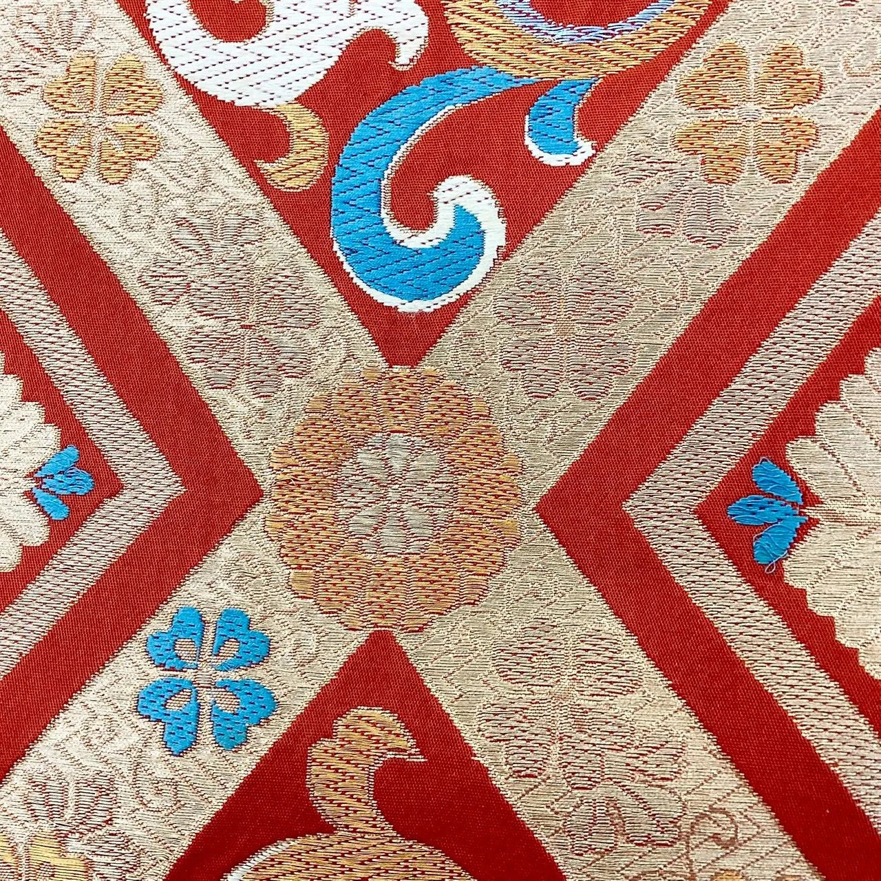 6230# Japanese Vintage Fukuro Obi Belt Kimono Fabric Silk Traditional 　