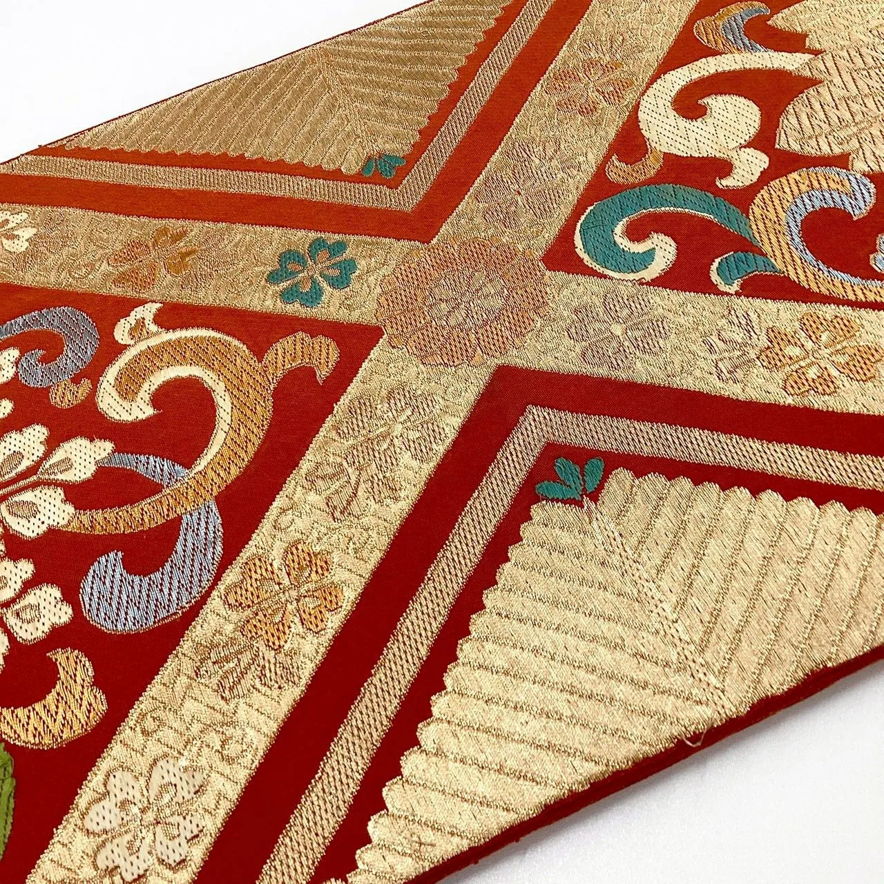 6230# Japanese Vintage Fukuro Obi Belt Kimono Fabric Silk Traditional 　