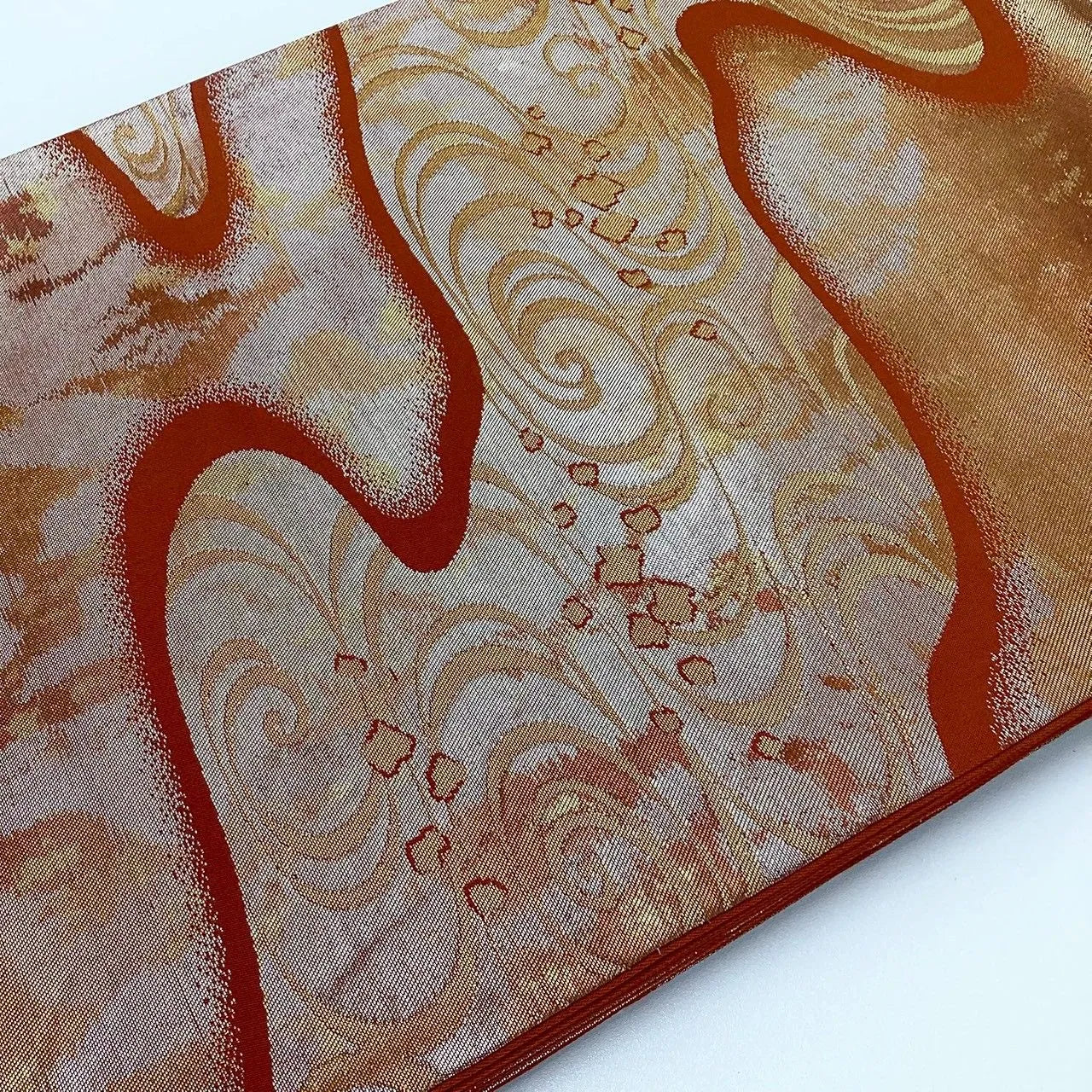 6231# Japanese Vintage Fukuro Obi Belt Kimono Fabric Silk Traditional