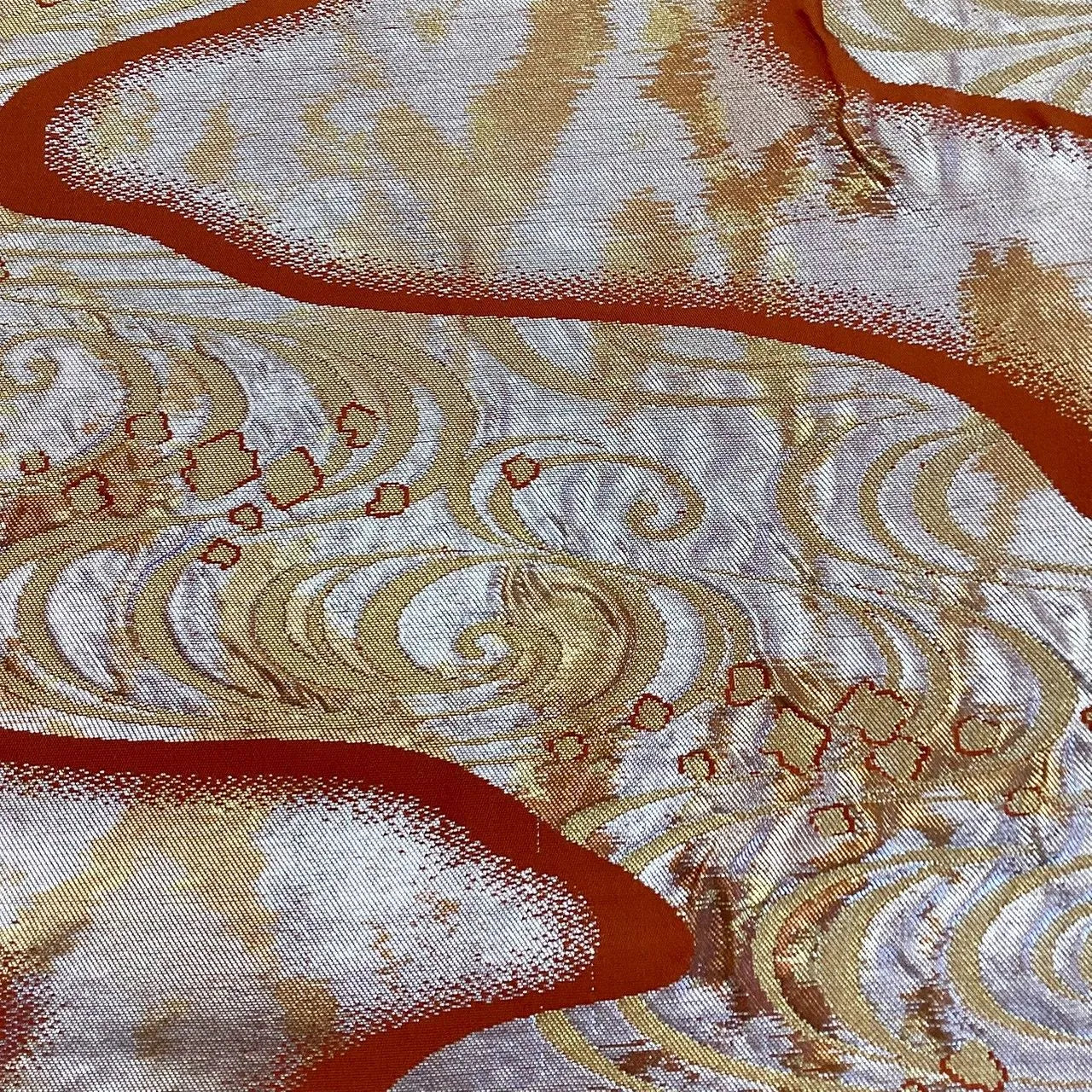 6231# Japanese Vintage Fukuro Obi Belt Kimono Fabric Silk Traditional