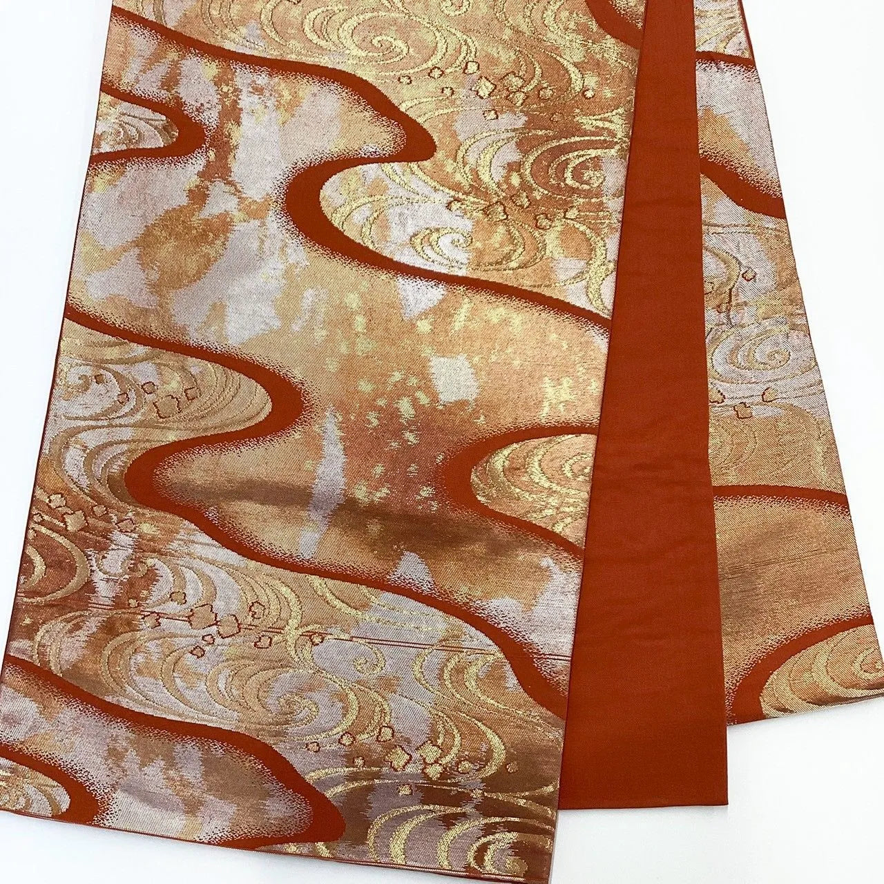 6231# Japanese Vintage Fukuro Obi Belt Kimono Fabric Silk Traditional