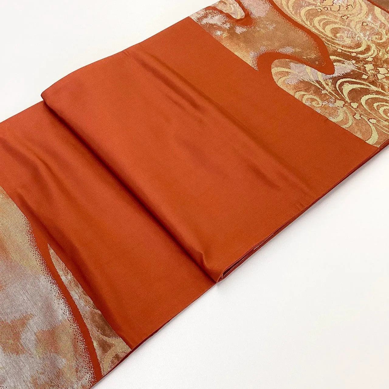 6231# Japanese Vintage Fukuro Obi Belt Kimono Fabric Silk Traditional