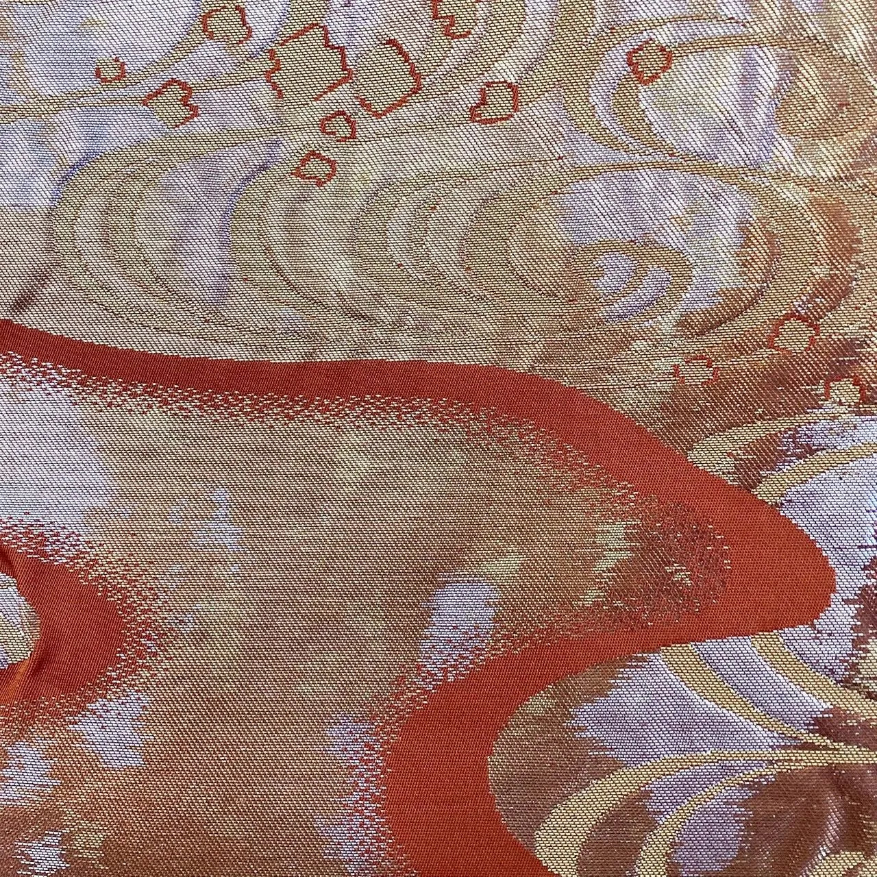 6231# Japanese Vintage Fukuro Obi Belt Kimono Fabric Silk Traditional