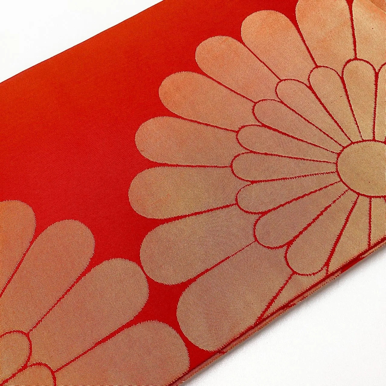 6236# Japanese Vintage Fukuro Obi Belt Kimono Fabric Silk Traditional Red