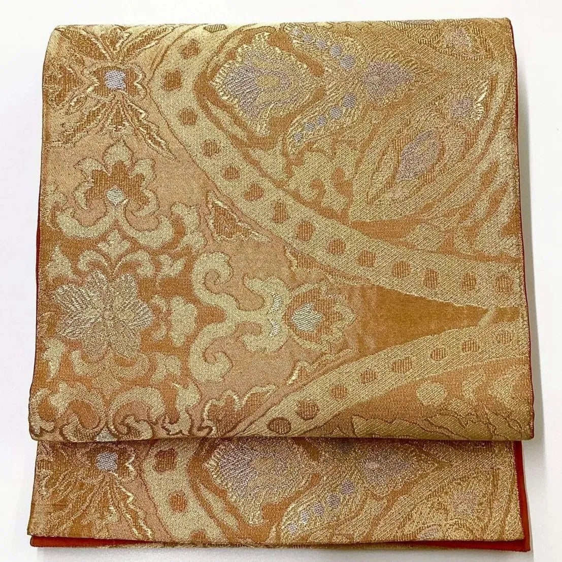 6224# Japanese Vintage Fukuro Obi Belt Kimono Fabric Silk Traditional
