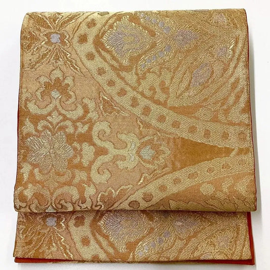 6224# Japanese Vintage Fukuro Obi Belt Kimono Fabric Silk Traditional