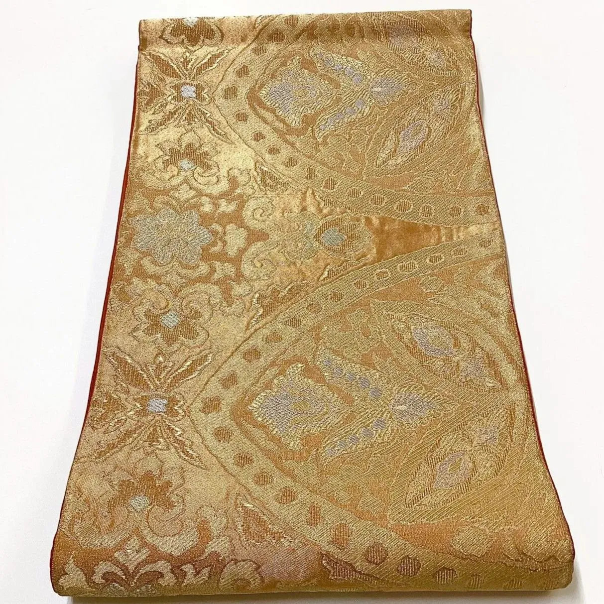 6224# Japanese Vintage Fukuro Obi Belt Kimono Fabric Silk Traditional