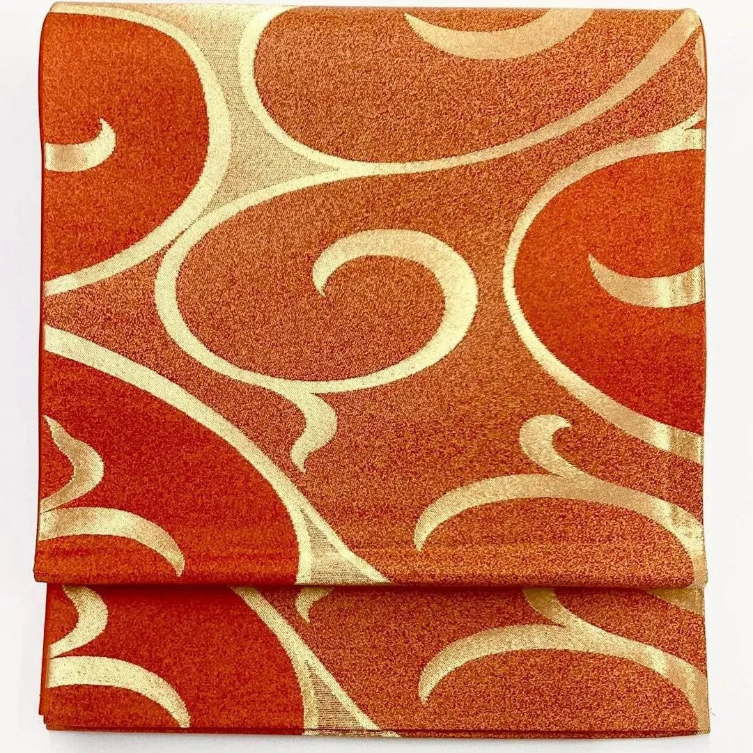 6228# Japanese Vintage Fukuro Obi Belt Kimono Fabric Silk Traditional