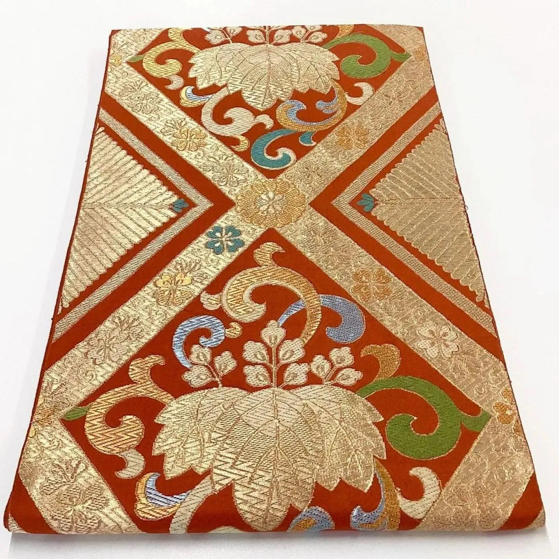 6230# Japanese Vintage Fukuro Obi Belt Kimono Fabric Silk Traditional 　