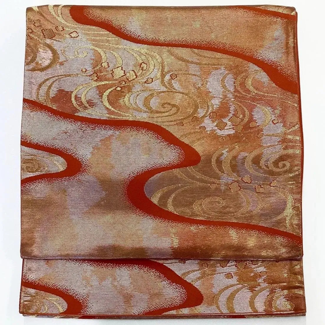 6231# Japanese Vintage Fukuro Obi Belt Kimono Fabric Silk Traditional