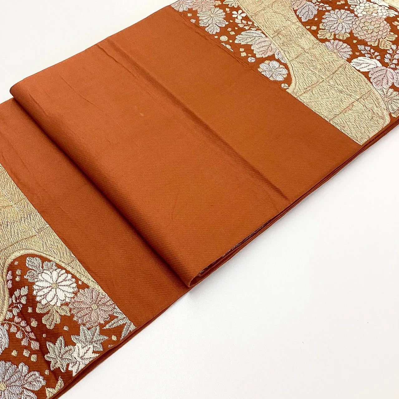 6240# Japanese Vintage Fukuro Obi Belt Kimono Fabric Silk Traditional