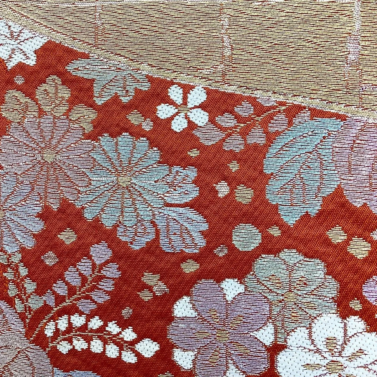 6240# Japanese Vintage Fukuro Obi Belt Kimono Fabric Silk Traditional