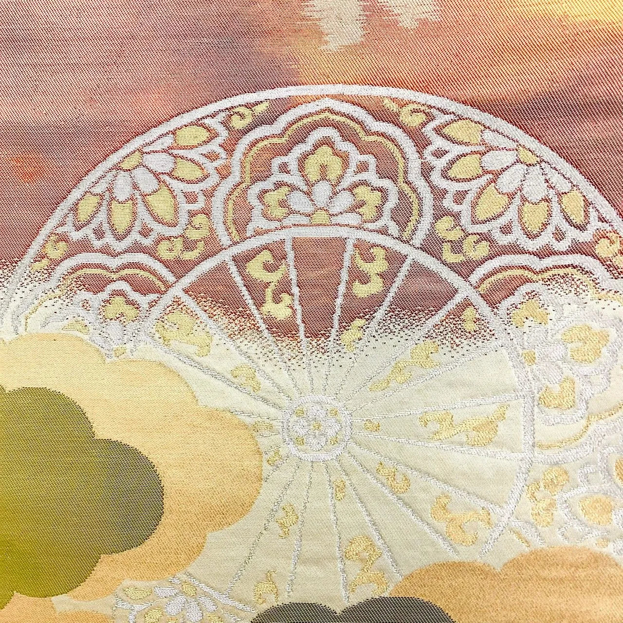 6248# Japanese Vintage Fukuro Obi Belt Kimono Fabric Silk Traditional