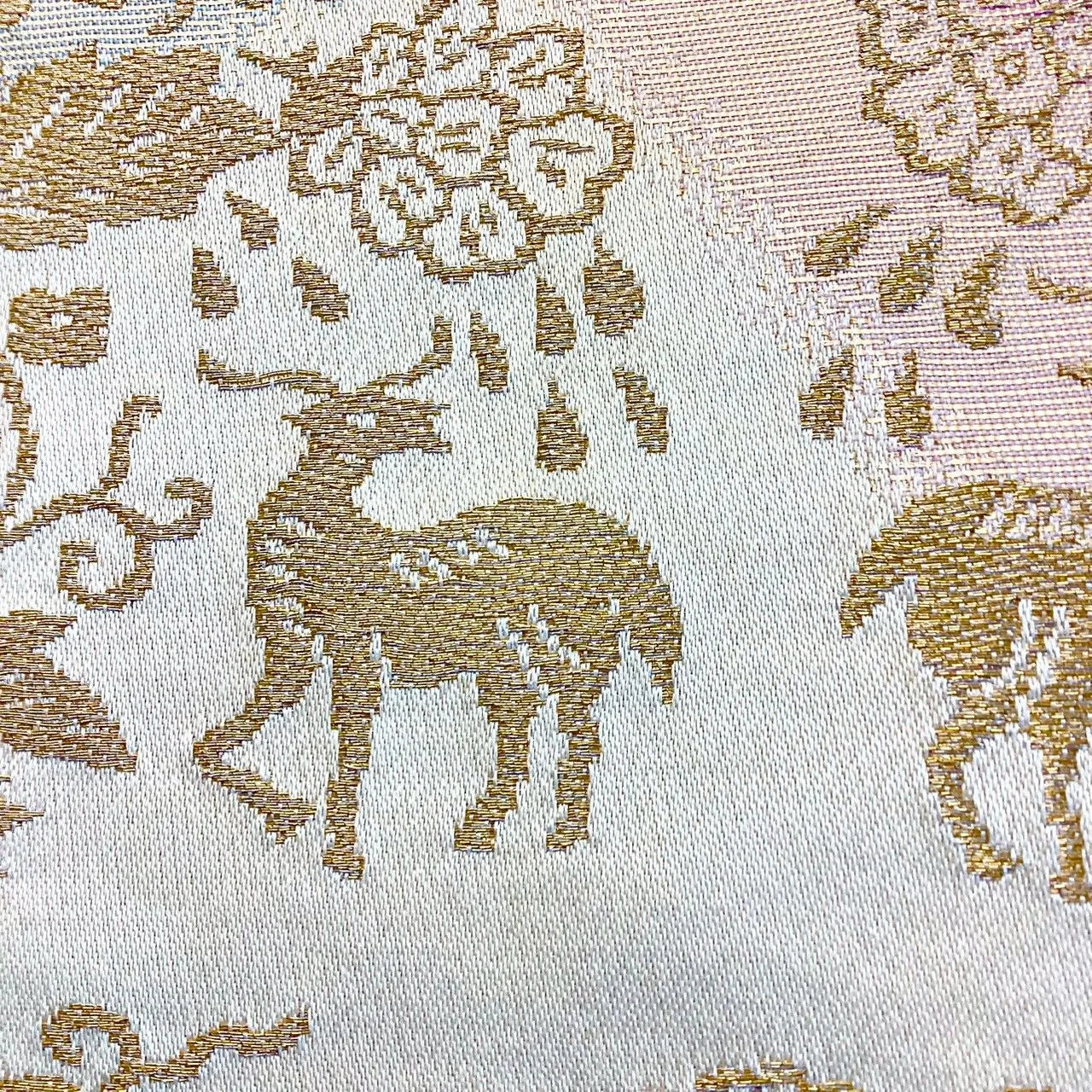 6249# Japanese Vintage Fukuro Obi Belt Kimono Fabric Silk Traditional