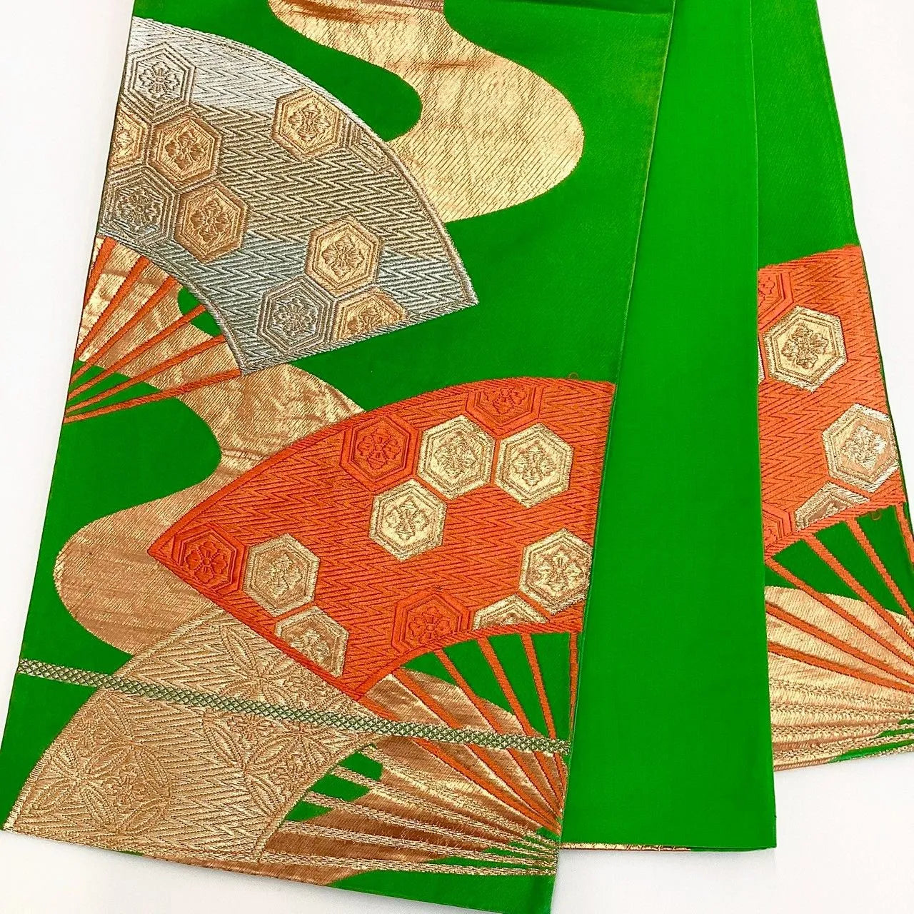 6252# Japanese Vintage Fukuro Obi Belt Kimono Fabric Silk Traditional