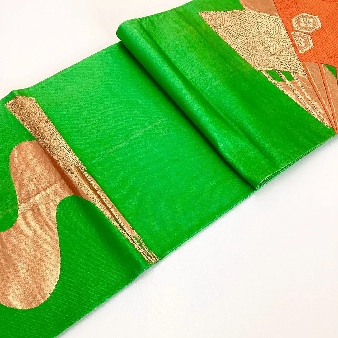 6252# Japanese Vintage Fukuro Obi Belt Kimono Fabric Silk Traditional