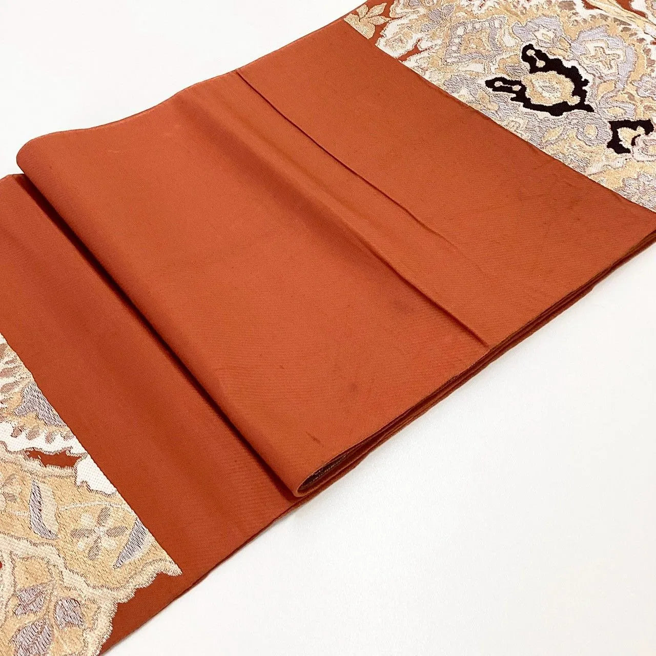 6254# Japanese Vintage Fukuro Obi Belt Kimono Fabric Silk Traditional Untailored